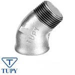 چپقی 45 درجه (121) - دنده ای گالوانیزه توپی (TUPY)
