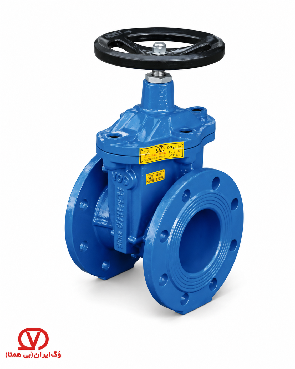 شیر فلکه کشویی زبانه لاستیکی وگ ایران شیر فلکه کشویی زبانه لاستیکی GATE VALVE (PN16) وگ ایران - Image 1